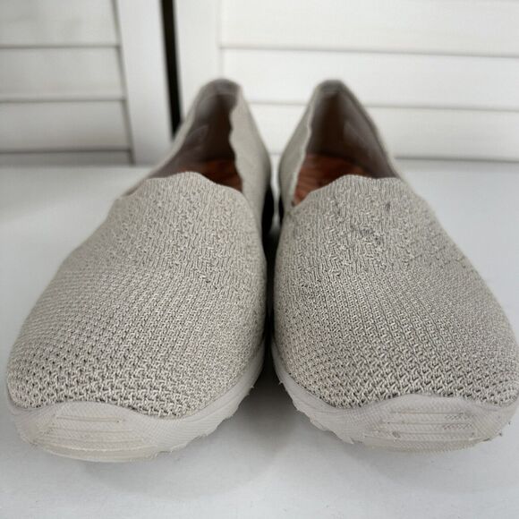 Skechers Seager Stat Taupe Knit Slip‎ On Flat Relaxed Fit Memory Foam Shoe Sz 10 - Picture 4 of 9